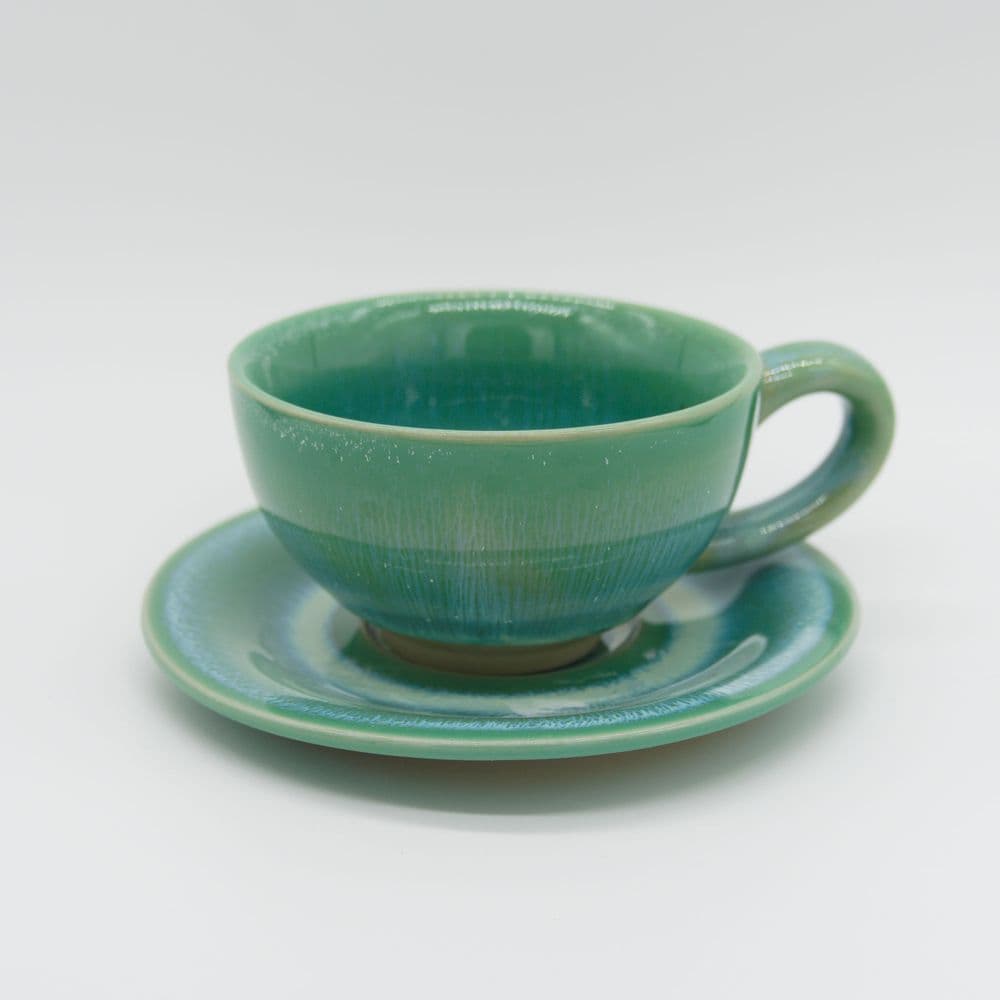 Hrnek s podšálkem SKY 150 ml tyrkysová